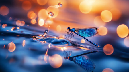 Dragonfly on the background of the flower. Close-up.の写真素材