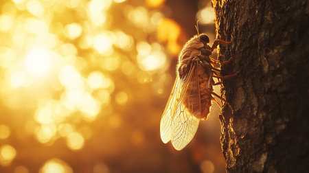 Dragonfly on the lake in the morning. Beautiful nature background.