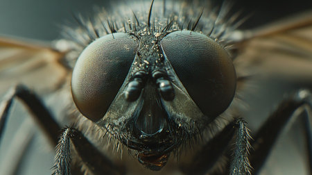 Macro photo of a fly's head. Macro photography of a fly's head.の写真素材