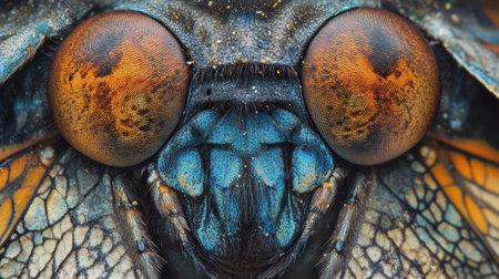 Macro of the eye of a dragonfly, close-upの写真素材