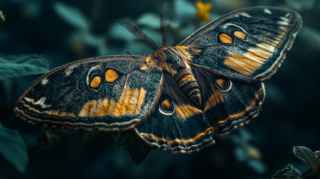 Close up of a butterfly on a plant in the botanical gardenの写真素材