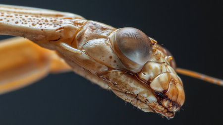 Macro detail of a praying mantis (Phasmatodea)の写真素材