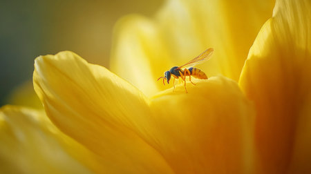 Sunflower and bee in the field. Selective focus. nature.の写真素材