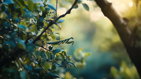 Praying mantis (Mantis religiosa) on the treeの写真素材