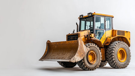 Bulldozer on a white background. Heavy duty construction equipment.