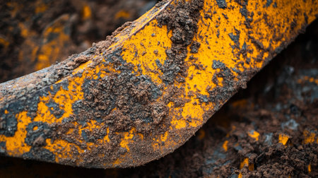 Close-up of a rusty metal shovel. Selective focus.の写真素材