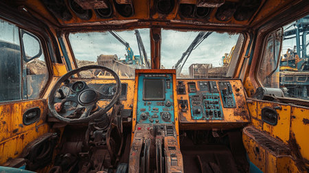 Interior of an old military helicopter.