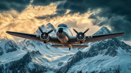 Airplane in the sky. 3d rendering. Computer digital drawing.の写真素材