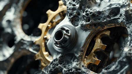 Close-up of gears and cogwheels of a car.