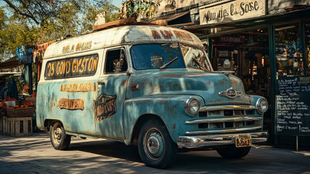 Old truck on the streetの写真素材