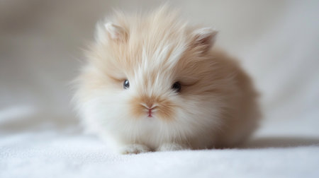 Cute little fluffy fluffy hamster on white background. Adorable pet.の写真素材