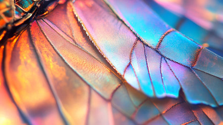 Colorful butterfly wing close-up. Macro photo of butterfly wingの写真素材