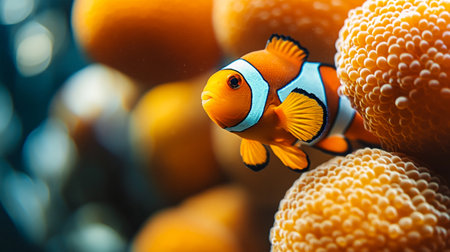 Clown anemonefish (Amphiprion bicolor)の写真素材