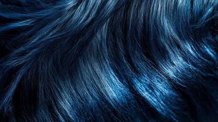 Blue hair as a background, close-up. Texture of blue hair.の写真素材