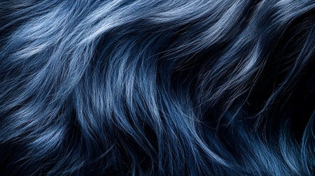 close up of blue hair texture for background use in graphic design.の写真素材