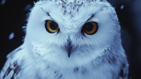 Close up of a Snowy Owl (Strix alba)の写真素材