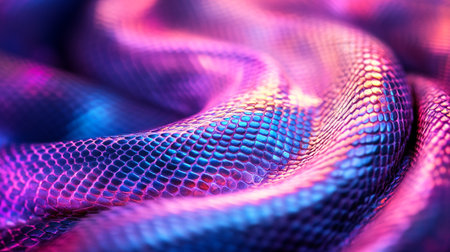 Closeup of purple and blue snake skin texture. 3D renderingの写真素材