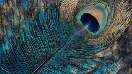 Feather of a peacock as a background. Close-upの写真素材