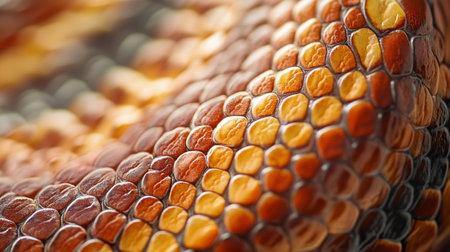 Close-up of a snake skin texture. Macro image of snake skin textureの写真素材