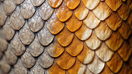 Close up detail of a brown snake skin texture background. Macro.の写真素材