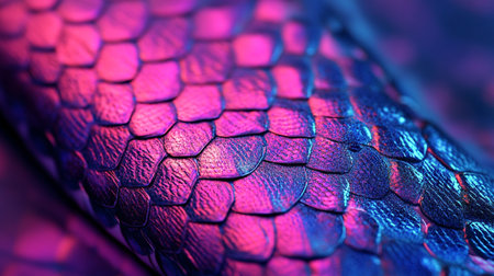 Close up of purple snake skin texture. Abstract background and texture for design.の写真素材