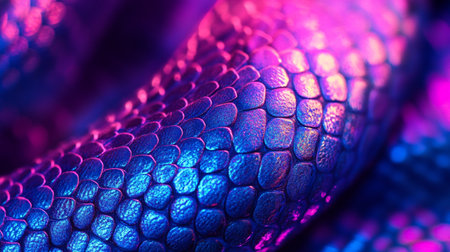 Close-up of purple snake skin. Snake skin texture background.の写真素材