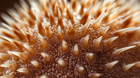 Close-up of a spiky thorny hedgehog. Macro