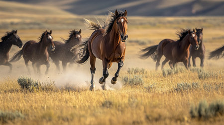 Wild Horse Stallions Fighting in the Utah Desert, United States of Americaの写真素材