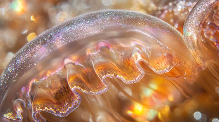 Close up of jellyfish in water. Jellyfish macro photography.