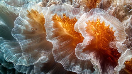 3D Illustration of abstract background with coral reef and hard corals