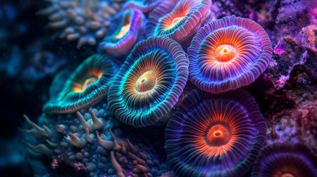 Colorful coral in the sea. Underwater world. 3d renderingの写真素材