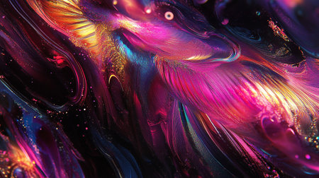 Fluid art texture. Abstract background with iridescent paint effect.