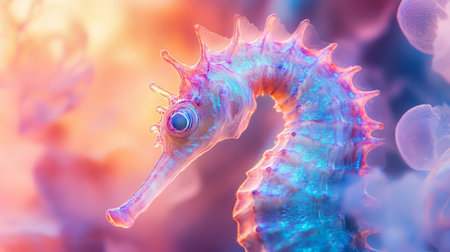 Hippocampus seahorse in the aquarium. 3d rendering