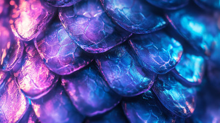 Purple and blue snake skin texture background. Close up macro.の写真素材