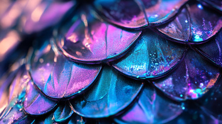 Macro shot of a purple snake skin texture. Colorful background.の写真素材