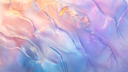 abstract background of blue and pink oil paint with bubbles in water