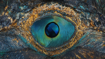 Close up of peacock eye. Macro of peacock eye.の写真素材