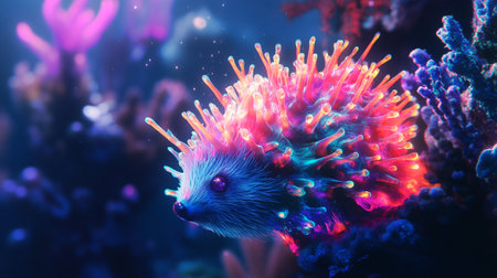 Colorful underwater world with corals and tropical fish. Underwater world.の写真素材