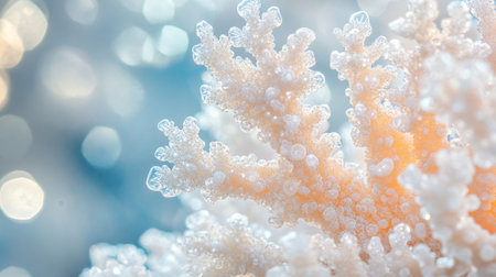Close up of corals under water with bokeh lights backgroundの写真素材