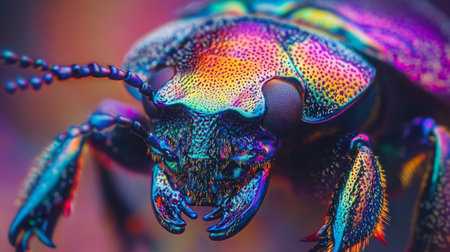 Macro photo of a scarab beetle. Macro photography of a scarab beetle.の写真素材