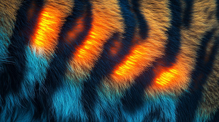 Abstract background of a fur coat of a tiger. 3D renderingの写真素材