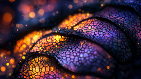 Macro closeup of fractal flower petal, digital artwork for creative graphic design