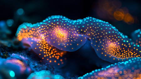 3d illustration of abstract background with glowing particles. Computer generated imageの写真素材