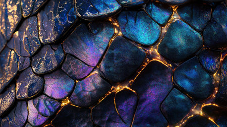 Macro close up of a blue snake skin texture. Animal skin background