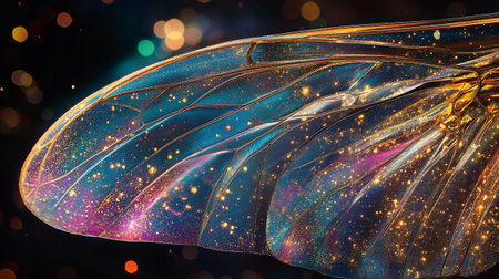 3d illustration of abstract background with butterfly and bokeh lights