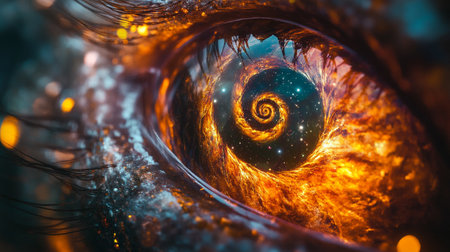 Eye in space, computer generated abstract background, 3D rendering.の写真素材