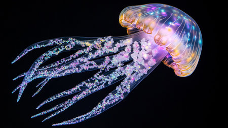 Jellyfish in the ocean. Jellyfish is a marine animal belonging to the genus Chrysaora.