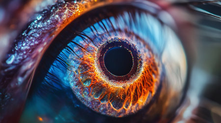 Macro photo of human eye with iris. 3d renderingの写真素材