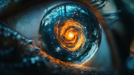 Abstract image of an eye in space. 3D Rendering.の写真素材