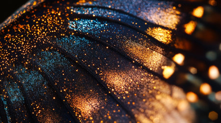 Macro shot of a butterfly wing with beautiful bokeh.の写真素材